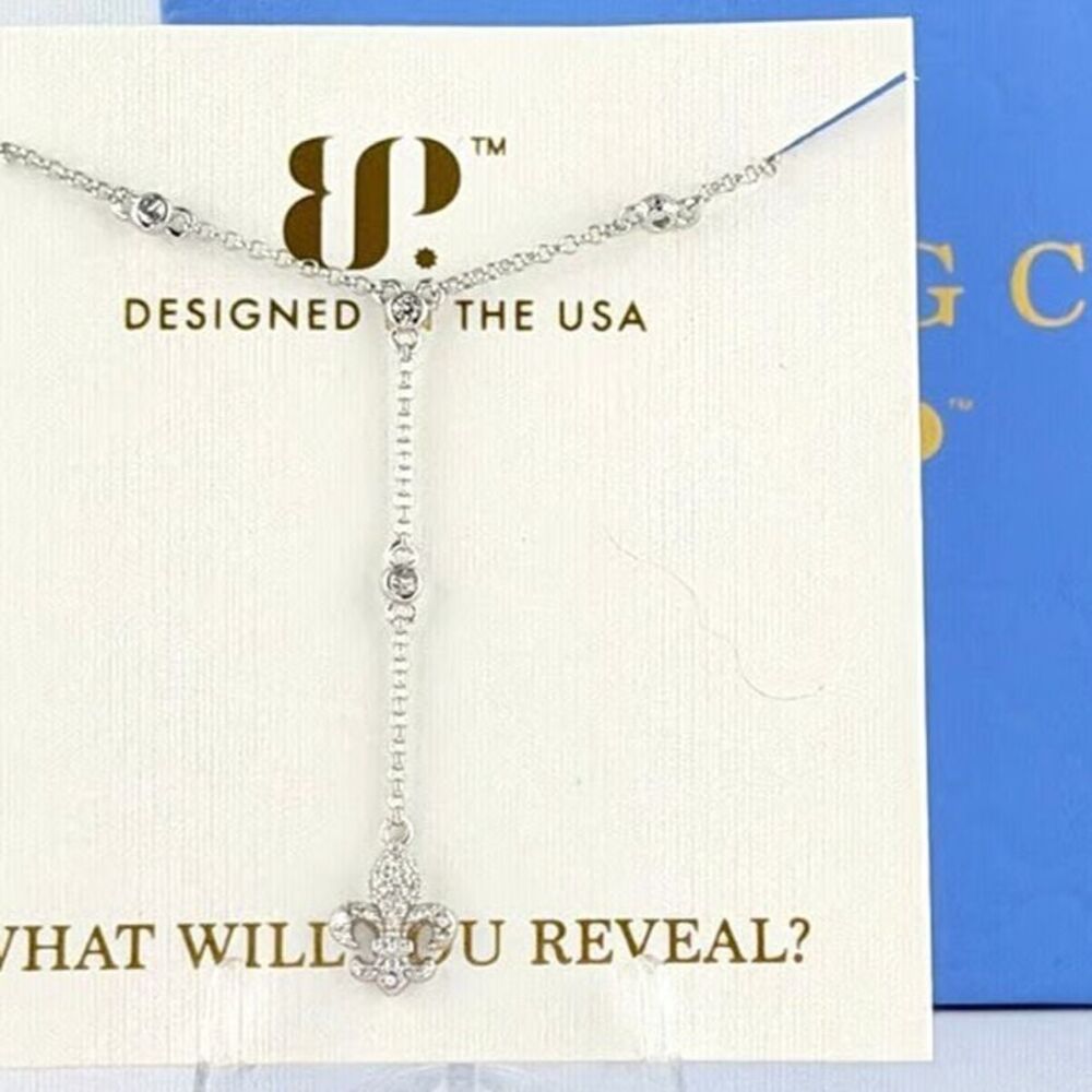 Fluer De Lis Sterling Club Necklace